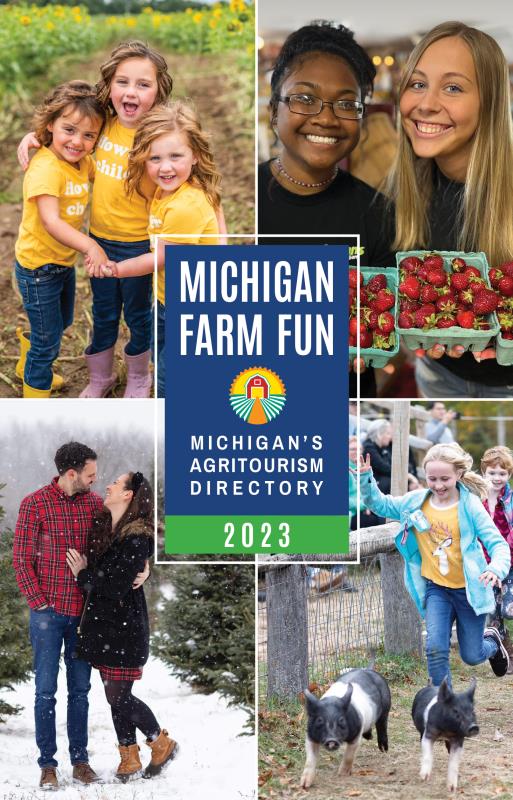 Collage of photos from people visiting Michigan Agritourism Farms